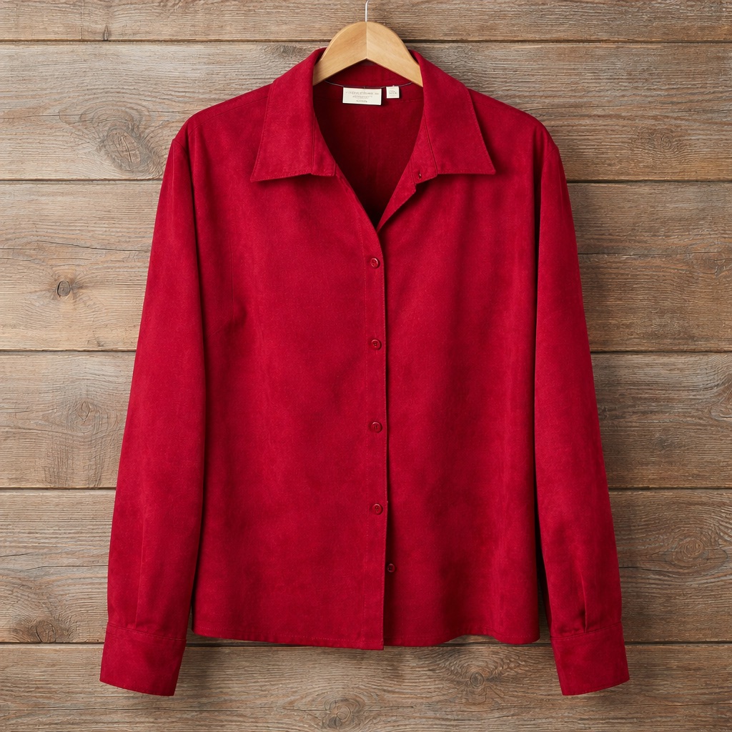 Sonoma Petitte Large Polyester So Ho Spice Button Down Red Shirt
